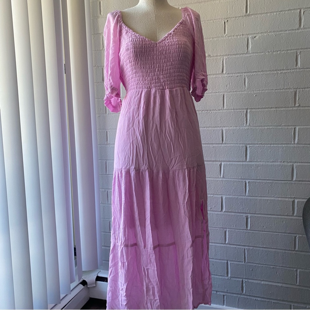 abercrombie & fitch short sleeve smocked dress